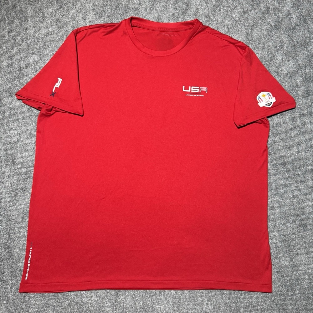 RLX Ralph Lauren 2016 Ryder Cup USA United States Red Tee Men XXL 2XL